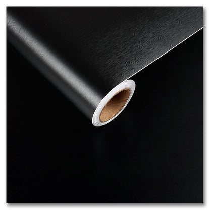 CRE8TIVE Brushed Black Stainless Steel Contact Paper for Appliances 24"x118" Black Peel and Stick Wallpaper Metallic Heat Resistant Waterproof Self Adhesive Vinyl for Kitchen Dishwasher Fridge Cabinet