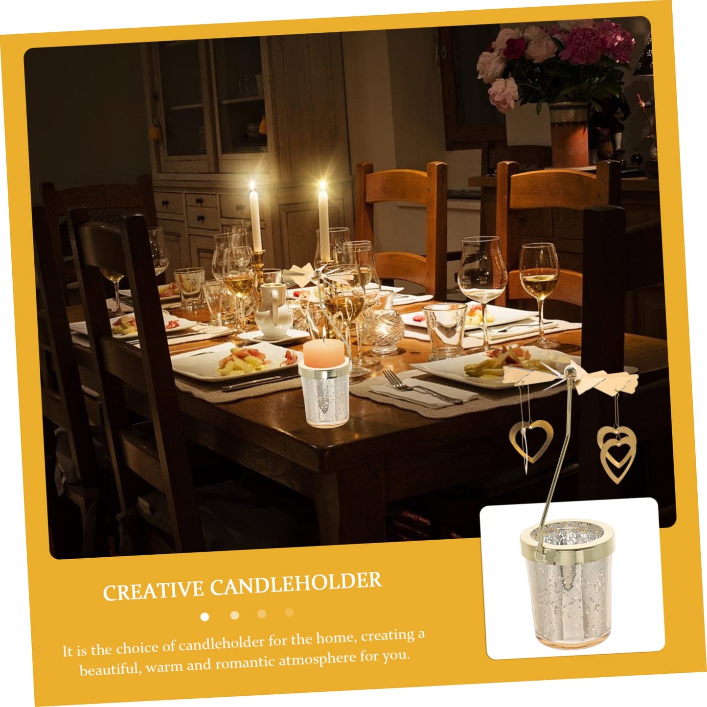 Ciieeo 2pcs Rotating Candle Holder Creative Metal Scented Candle Stand for Dining Table Decor Elegant Design for Candlelight Dinners Easy Assembly and Use