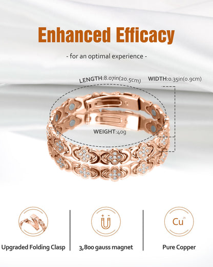 Jecanori Copper Bracelets for Women&Ring, Pure Copper Magnetic Bracelet with 3500 Gauss Magnets,Ideal Gift