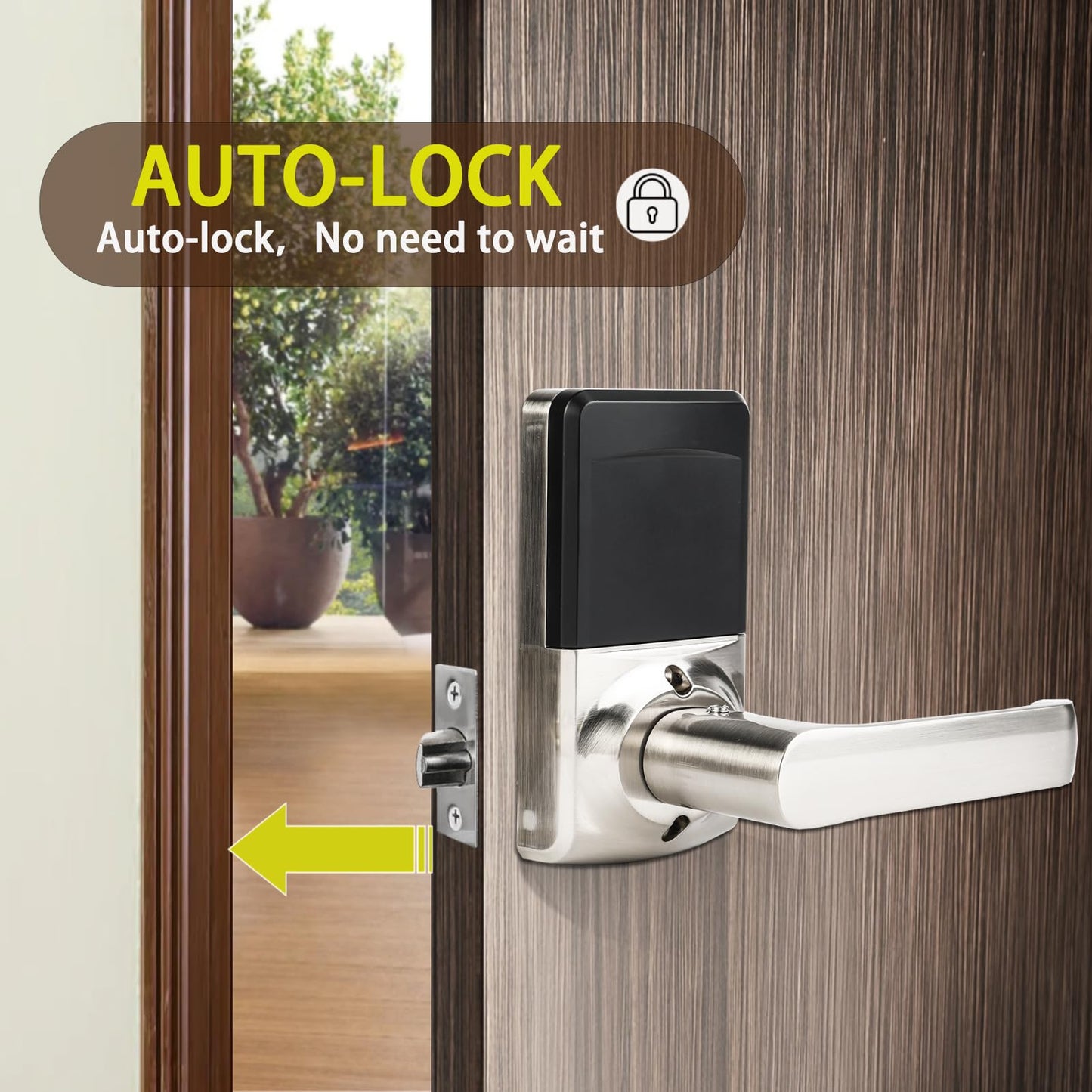 Keypad Door Lock with Handle, Digital Door Lock with Keypad Set,Keyless Entry Door Locks with Handle-IC Card and Anti-peep Password- Easy Installation for Home, Hotel-Matte Black-2PACK Set