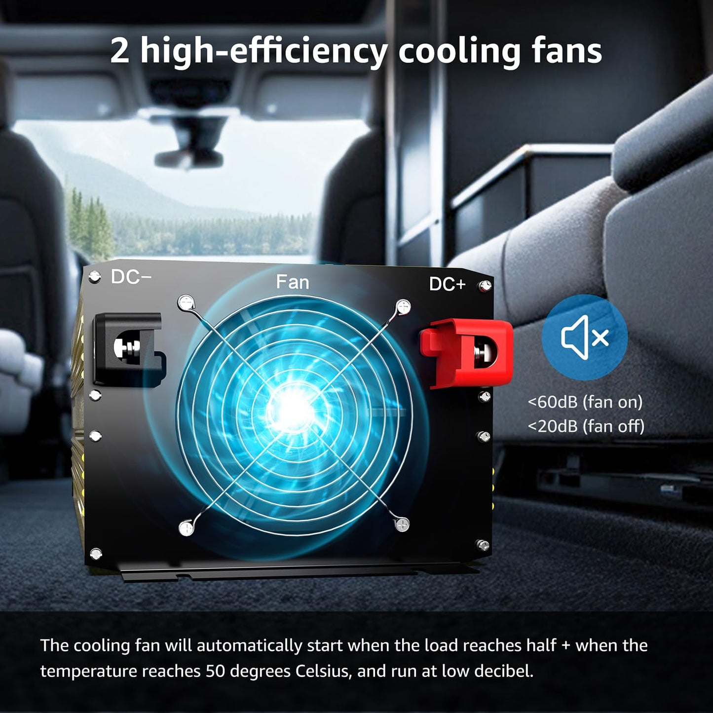 XWJNE 5000W Pure Sine Wave Power Inverter 24V DC to 120V AC Converter with LED Display and Remote Controller for Home, RV, Truck, Off-Grid Solar Power