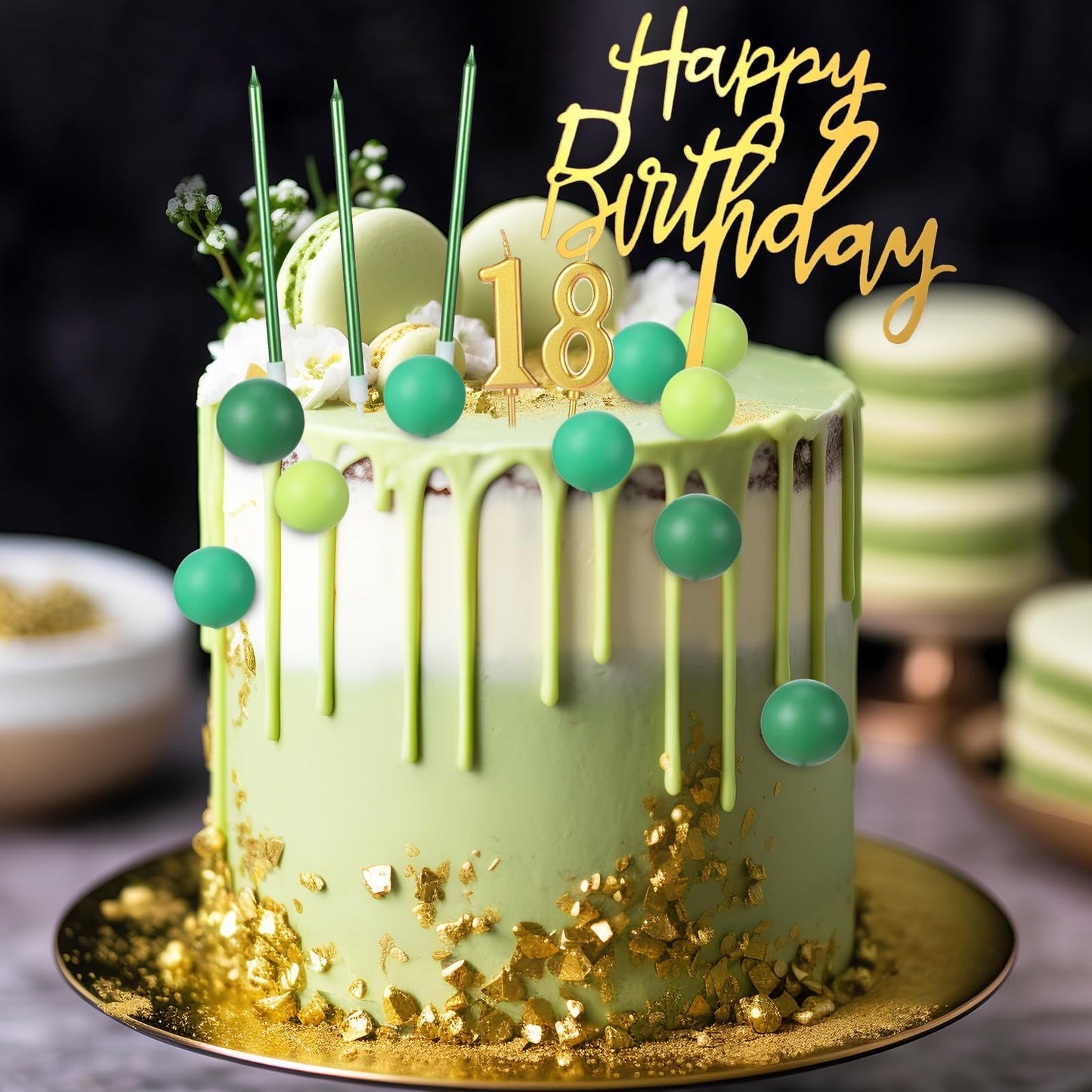 Yerliker 34 Pcs Happy Birthday Cake Toppers Decorations Birthday Candles DIY Cake Decor for Men Women Wedding Anniversary(Jungle)