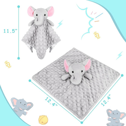 Loveys for Babies - Soft Elephant Security Blanket for Newborns | Snuggle Toy, Gray, 12.4in