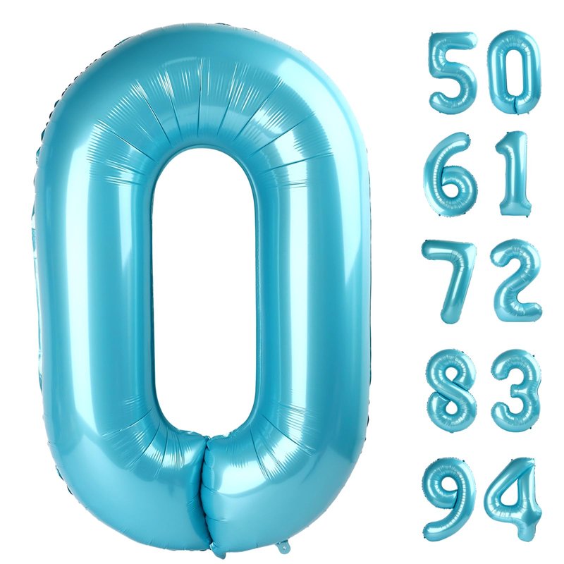 Pearlescent Blue Number 27 Balloon 40 inch, 27 Number Balloons, 27th Birthday Decorations, 27 Year Old Women Men Pearlescent Blue Party Supplies