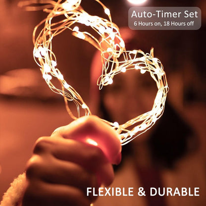 Beieverluck 16 Pack 33FT 100 LED Fairy Lights Battery Operated Fairy Lights with Remote and Timer Waterproof String Lights Outdoor Indoor for Bedroom Wedding Christmas Decorations, Warm White