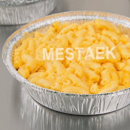 MESTAEK 8 Inch Aluminum Foil Pans, No Lids, 50 Pack