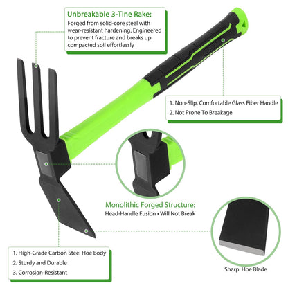 NAUKII 15 inch Garden Hoe Durable and Comfortable Handle Garden Tools for Flower Work