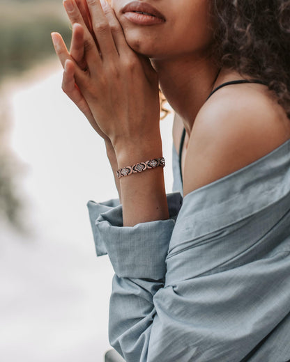 Jecanori Copper Magnetic Bracelets for Women&Ring, Pure Copper Bracelet with 3500 Gauss Magnets,Ideal Gift