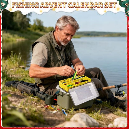 Fishing Advent Calendar 2025 - 24 Days of Fishing Lures | Perfect Xmas Gift for Dad, Men & Teens