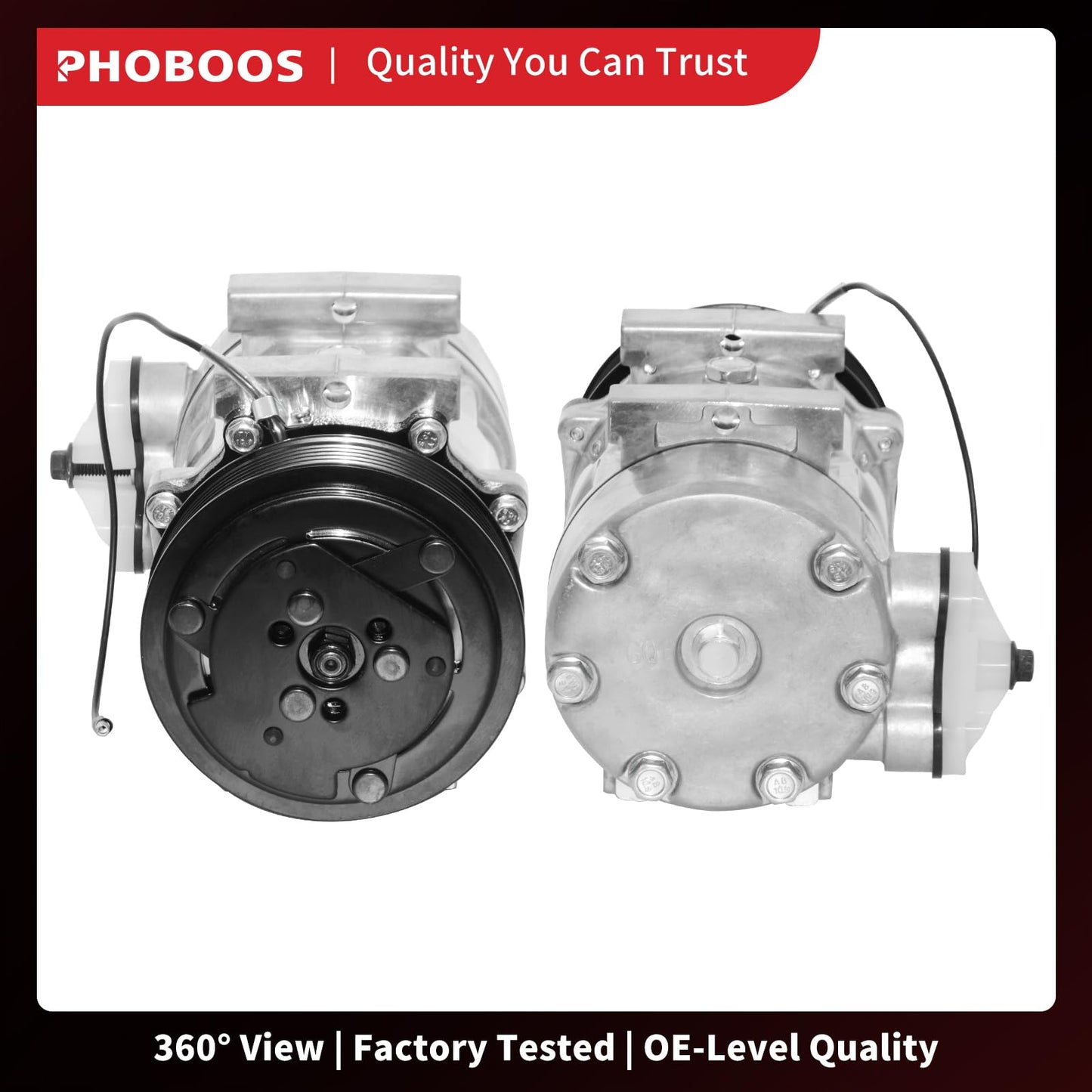 PHOBOOS A/C compressor with Clutch Compatible with Dodge Dakota 1996-2002, Jeep Cherokee 1997-2001, TJ 1997-1999, Wrangler 1997-1999, 2.5L 4.0L, For 1-Pin Connector Only (Not 2-Pin), Ref. 68550