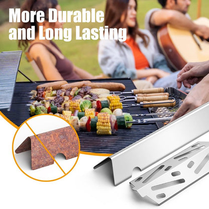 BBQ-PLUS 66032/66795 Flavorizer Bars and 66040 Heat Deflector Grill Parts Replacement for Weber Genesis II E/ES 310 Series (2017 and Newer) Gas Grills