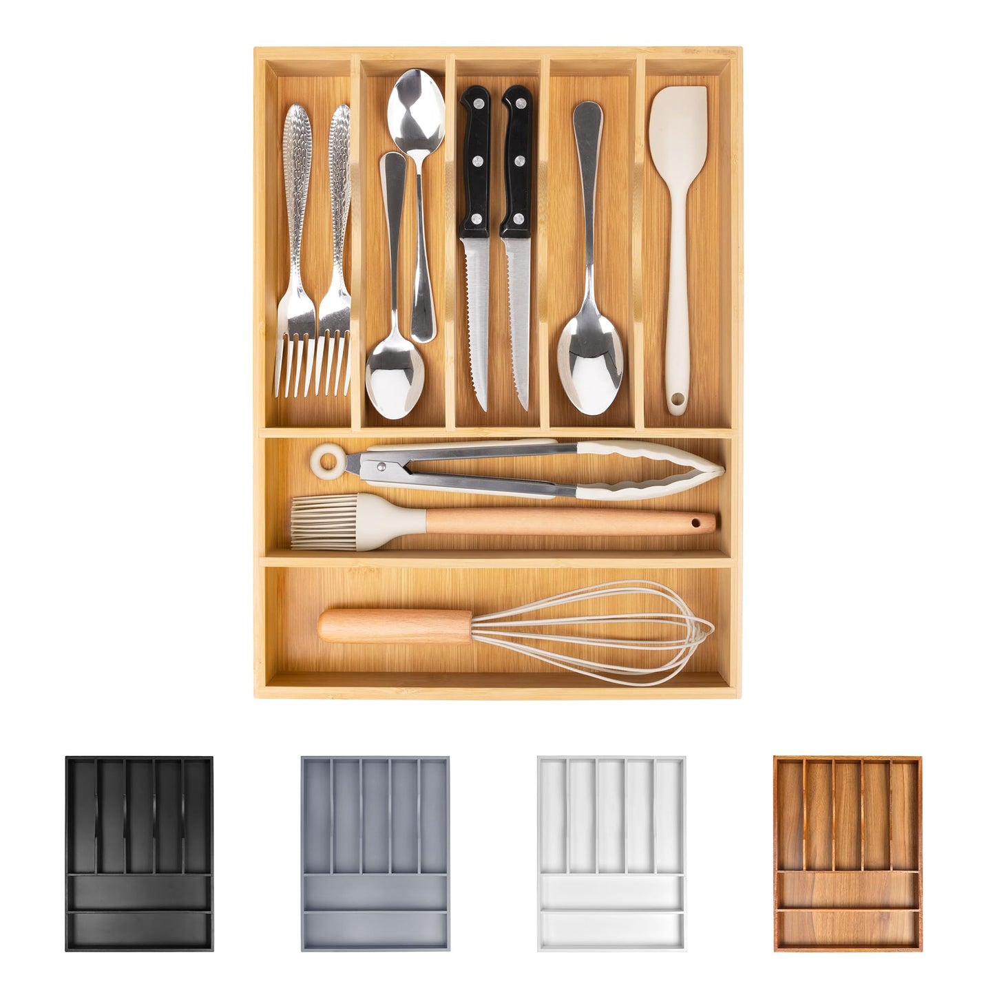 Kitchen Silverware Drawer Organizer and Storage Cabinet Utensil Rack Bathroom Counter Vanity Extra Large Big Cooking Drawer Organizers Countertop Pantry Storage Cabinet Best Kitchen Must Haves 2025