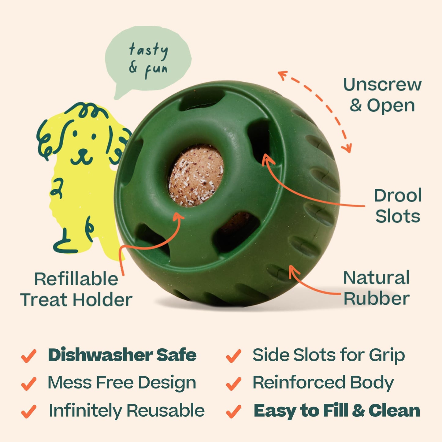 WOOF Pupsicle - Long-Lasting Interactive Dog Toy to Keep Your Pup Busy and Distracted - Safe for Dogs - Low-Mess Design - Dog Toys for Medium and Large Dogs 25-75 lbs