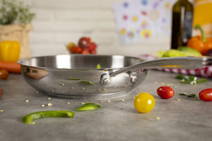 KUHN RIKON Allround Stainless Steel Uncoated Frying Pan, 24 cm