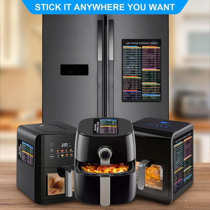 Air Fryer Cheat Sheet Magnetic Air Fryer Cooking Times Chart Magnet Cheat Sheet Set Air Fryer Accessories Cook Book Recipe Card Meat Temp Guide for Airfryer Oven Cooking Pot Kitchen Appliances 2 Pack