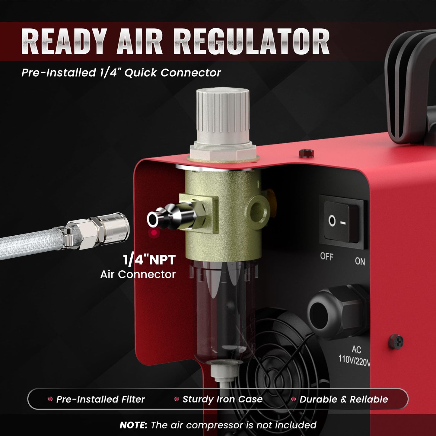 bestarc Pilot Arc Plasma Cutter, [LED Display][Air Sensor] 50A Plasma Cutter Machine 110/220V Dual Voltage, 1/2'' Clean Cut 3/4 Inch Max Cut, Post Flow Mesh, 2T/4T for Beginners DIY, Red