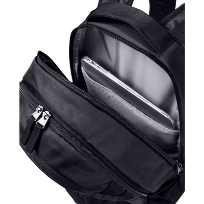 Under Armour Unisex-Adult Hustle 5.0 Backpack , Black (001)/Silver , One Size Fits All