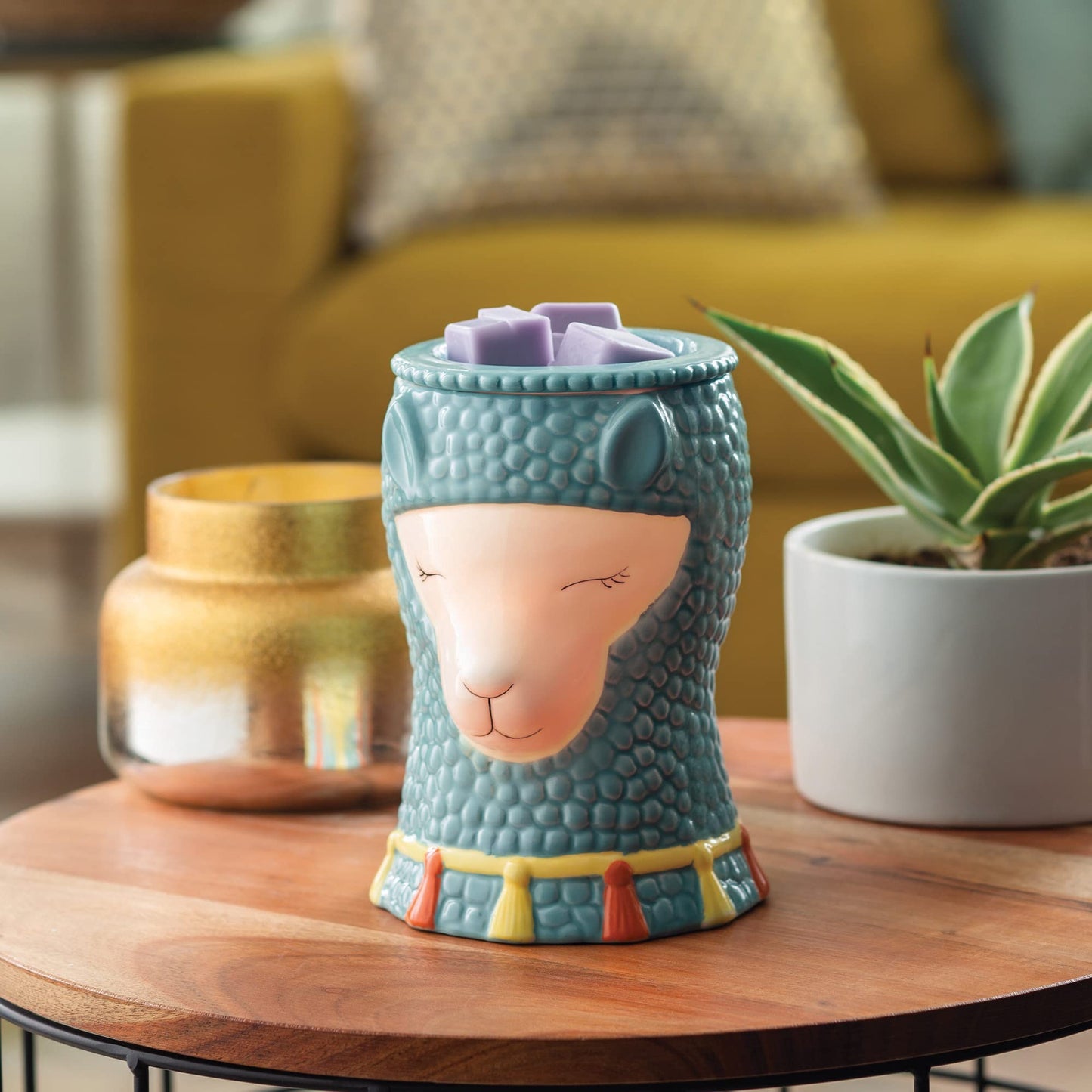 Candle Warmers ETC. Illumination Fragrance Warmer- Light-Up Warmer for Warming Scented Candle Wax Melts and Tarts or to Freshen Room, Blue Llama