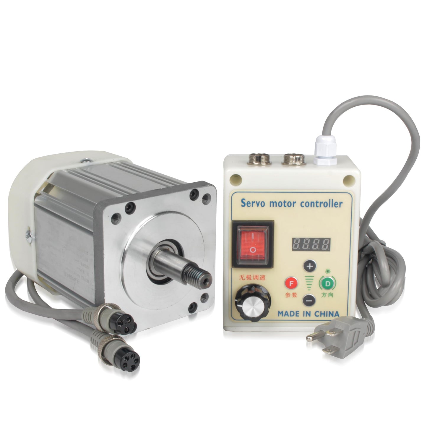 CNCTOPBAOS 1100W AC Servo Motor Kit 110V, 1.1KW 1.5HP 3.55N.m 89mm Flange 15mm Thread Shaft, 200-6000RPM Speed Adjustable CW/CCW Permanent Magnet Brushless Servo Controller for Lathe Milling Machine