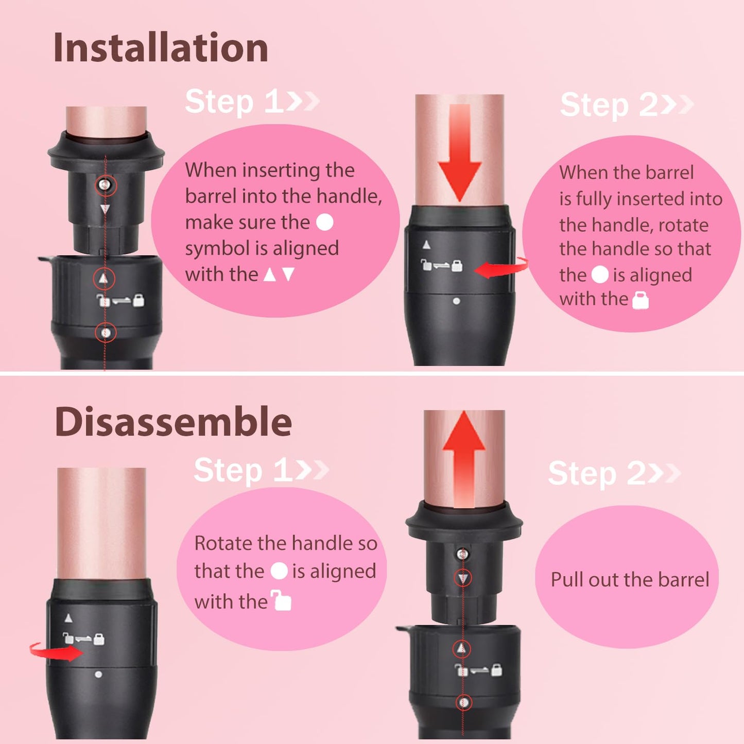 5 in 1 Curling Wand Set, Three Barrel Curling Iron Set with 3 Barrel Curling Iron and 4 Interchangeable Ceramic Curling Wand(0.5”-1.25”), Fast Heating, Include Glove & 2 Clips