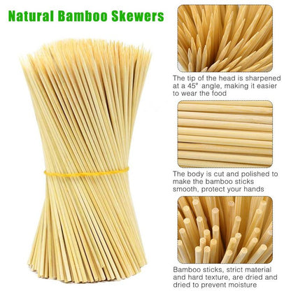 Hysagtek 400 Pcs Wood Skewers 6 Inch Bamboo Skewers Fruit Skewers Chocolate Fountain Sticks Fondue Sticks for Appetizer, BBQ, Cocktail, Kabob, Chocolate Fountain, Barbecue, Party