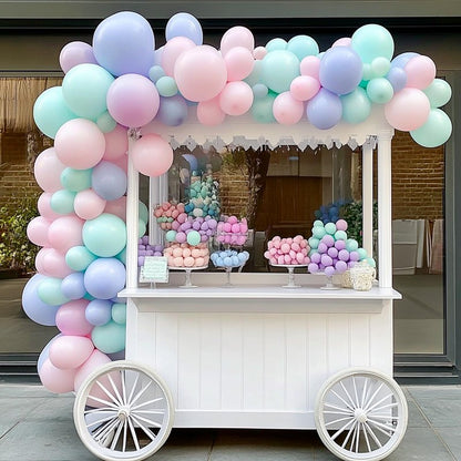 RUBFAC 129pcs Mint Green Balloons Different Sizes 18 12 10 5 Inch, Pastel Makani Blue Balloon Garland Arch Kit for Birthday Baby Shower Gender Reveal Easter Wedding Party Decoration