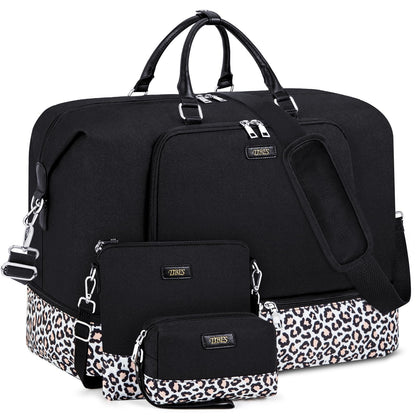 Travel Weekender Bag for Women, 21" Overnight Bag with Shoe Compartment 50L Large Travel Duffel Bag Carry On Tote for Weekend, Overnight, Business Trips, Water Resistant