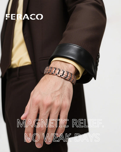 Feraco Copper Magnetic Therapy Bracelets for Men with 5X Strength 5000 Gauss Magnets,99.99% Cooper Bracelet