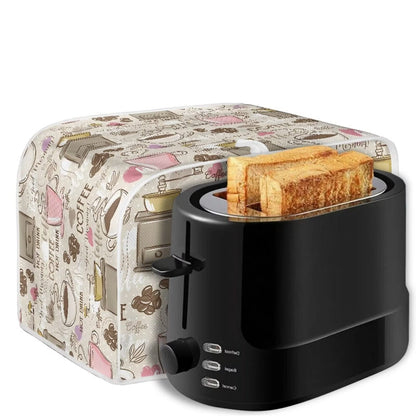 Talayituse Coffee Theme 2 Slice Toaster Covers Dust Protection Bread Maker Covers Toaster Oven Cloth Cover Kitchen Accessories Washable Appliance Cover