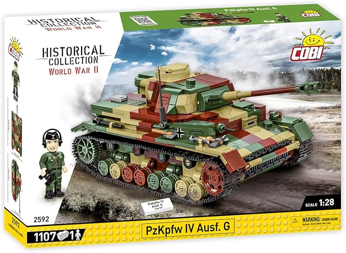 COBI Historical Collection WWII PzKpfw IV Ausf. G Tank Building Set 1107 Pieces