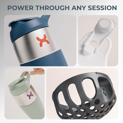 Promixx Pursuit Shaker Bottle - Single-Wall Stainless Steel Protein Shaker Bottle, Super Smooth Shakes, 32oz, Mulberry