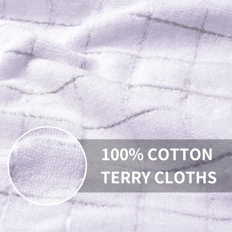 Homaxy 100% Cotton Terry Kitchen Towels(White, 13 x 28 inches), Checkered Designed, Soft and Super Absorbent Dish Towels, 8 Pack