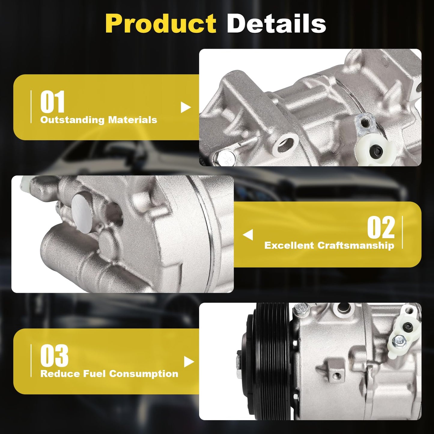 GIVEMER CO29198C Air Conditioning AC Compressor with Clutch Compatible with Toyota Corolla 1.8L 2014-2022, Corolla iM 1.8L 2017-2018,Replaces 198339, 8831002850, 8831002851