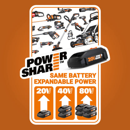 WORX Cordless String Trimmer & Lawn Edger, 12'' Electric Weed Wacker with 5.5 LBS, 20V Weed Eater with 90° Pivoting Head, 2 Batteries & Charger Included, WG163