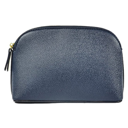 kamumanni Makeup Organizer for Women, Travel Cosmetic Storage Bag with Zipper Pu Leather Pouch for Purse (Navy Blue)