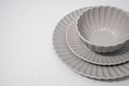 Square House 16 Piece Dinnerware Set Aruba (Cloudy Grey) Plates, Bowls, and Mugs Set for 4