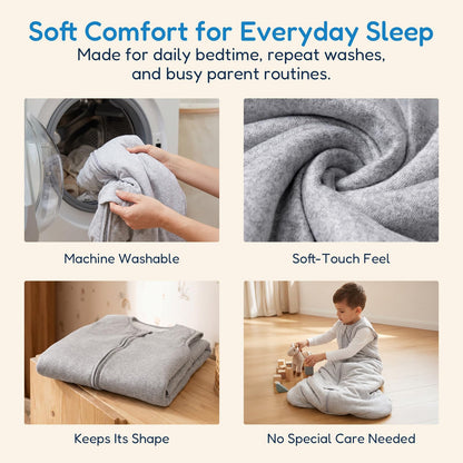 TotAha Toddler Sleep Sack 1.0 TOG for 2T-3T-4T, Soft Wearable Blanket Baby Sleep Bag with 2-Way Safe Zippers,Fluffy Extra Large Sleeping Sacks, Grey