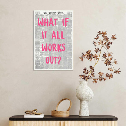 Skiennix Retro Newspaper Poster - Positive Affirming Quote Canvas Wall Art | 24x36in Framed Decor