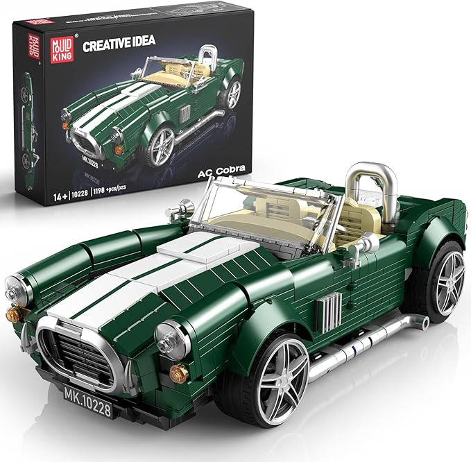 Mould King 10228 Cobra Car Building Sets 1198-Piece MOC Classic Sports Car Building Block Kits Collectible Racing Supercar Model for Adult &amp Teens Age 14+