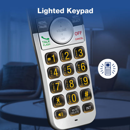VTech VG232 Cordless Phone with Answering Machine - with Large Display Full-Duplex Speakerphone Caller ID/Call Waiting Last 10 Number Redial