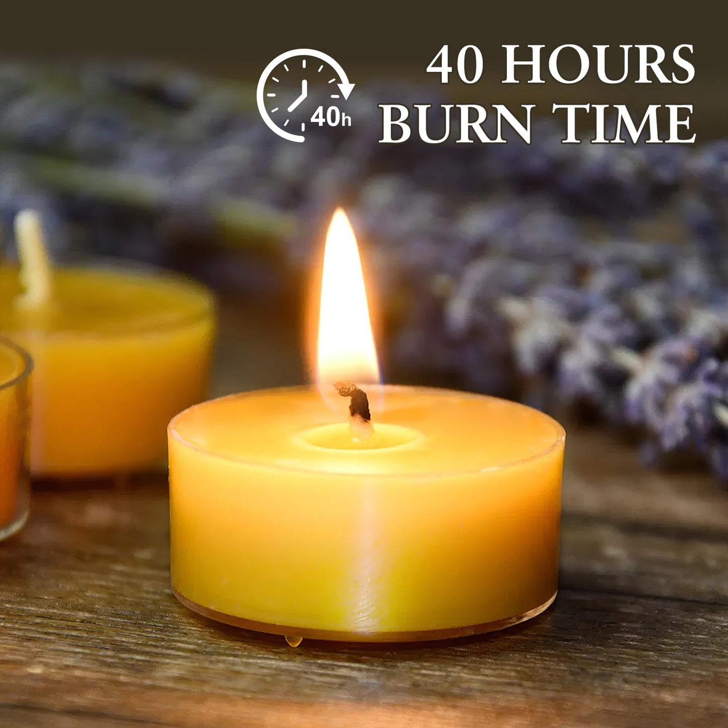 12 Packs Beeswax Tealight Candles, 4-Hour Extended Burn Time, Natural Smokeless Clean Bees Wax Candles, Perfect for Home Deco, Air Purification, Fragrance