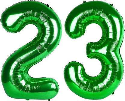 Big 40-Inch Number 23 Balloons by [Brand Name] - Dark Green Foil Birthday Decorations for Women