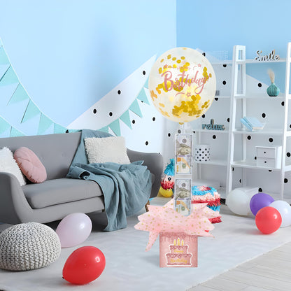 Pull Money Balloon Box Birthday Balloon Money Surprise Box Funny Pull Cash Surprise Kit for Birthday Party Cash Gift Supplies