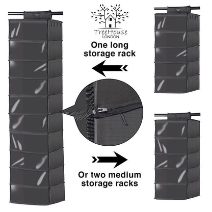 TreeHouse London XL Fedora Hat Rack with Dust Cover - Closet Hanging Cap Organizer - Pack of 2 Cowboy Hat Holder - Storage Shelf Organizer for Men & Women - For Bowler & Wide Brim Hats, Dustproof