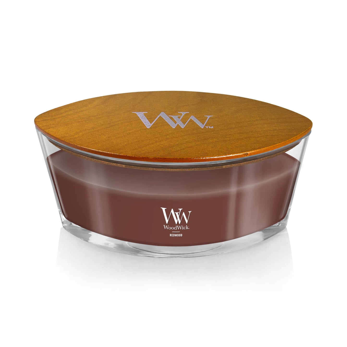 WoodWick Redwood Holiday Candle Gifts for Women and Men, 16 oz Ellipse Candle with Crackling Wick