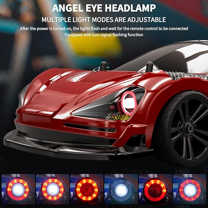 GoolRC RC Drift Car 1:16 Scale 4WD 35KM/H High Speed Remote Control Cars Full Proportional RTR 2.4GHz RC Racing Car with LED Lights Drifting Tire Racing Sport Toy Car for Teens and Adults