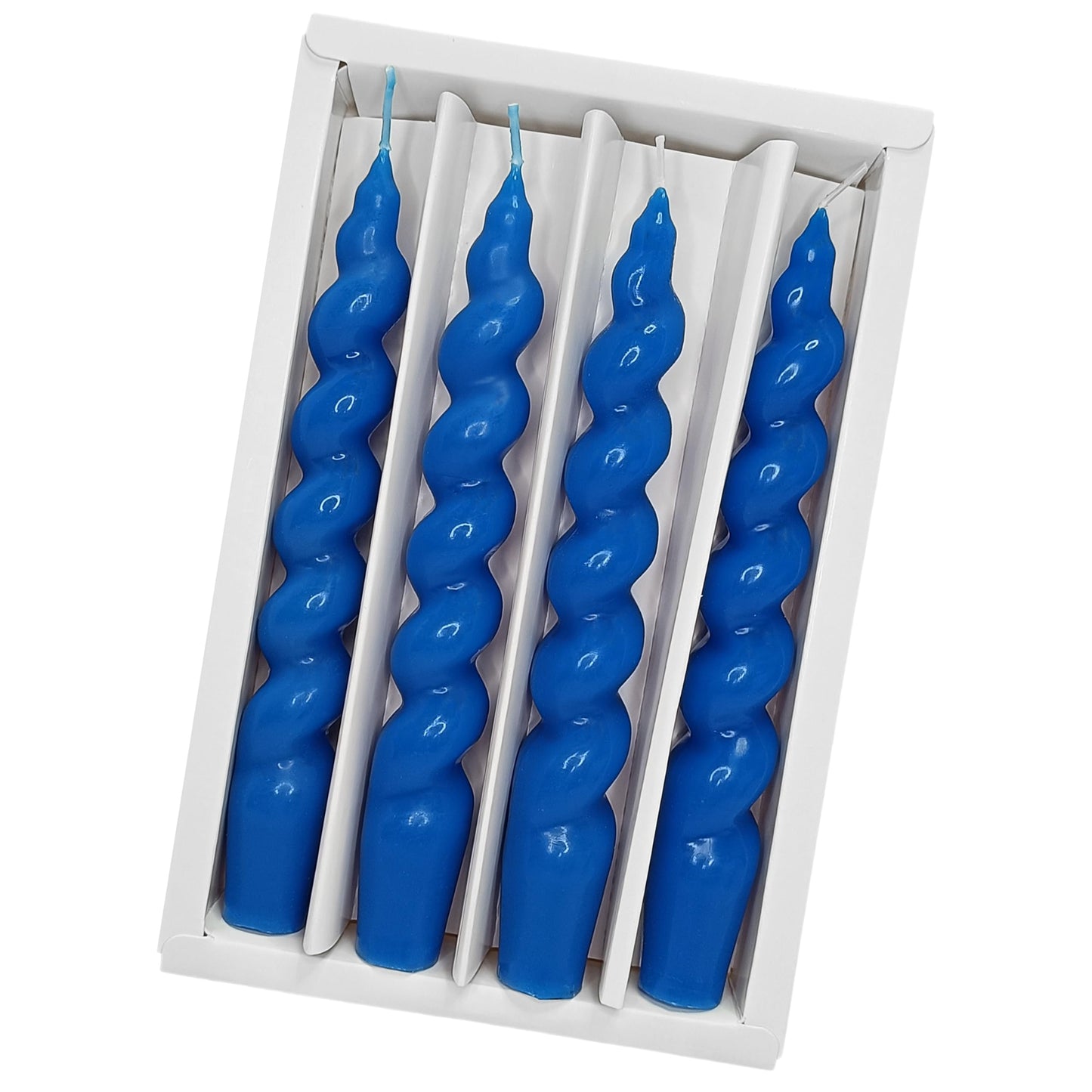 Spiral Taper Candle Blue Candlesticks Blend Twisted Candles Unscented Candles Cute Candle Sticks for Home Décor Weddings Festive Seasons Holiday