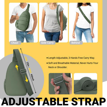 Tuwubi Crossbody Bags for Women, Sling Bag for Men, Small Hiking Backpack Anti Theft Lightweight for Outdoors Travel (M, Black)