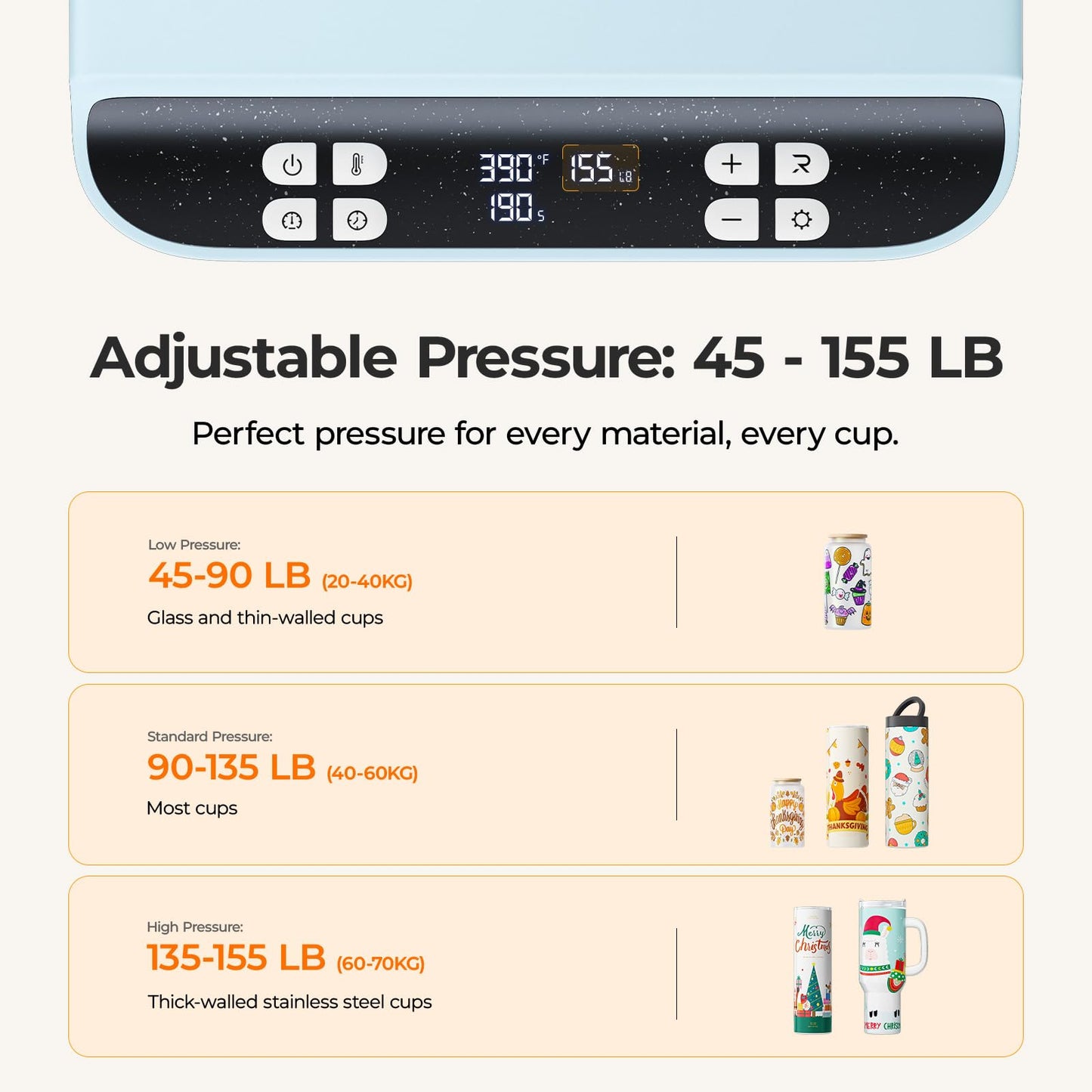 HTVRONT 2 in 1 A200 Auto Tumbler Heat Press Pro Kit - Full Cup Transfer Tumbler Press with Attachment, for 15-40oz Tumblers