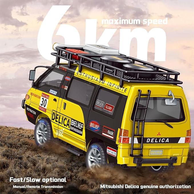 Delica RC Car1/24 Scale Station Wagon 2.4Ghz Remote Control Truck 2WD/4WD RC CrawlerEquipped with Cool LED LightsOff Road Vehicle Model Suitable For Adults (2WD-Blue)